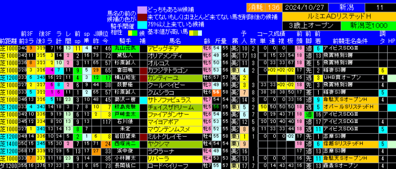 ルミエールオータムダッシュ出馬表