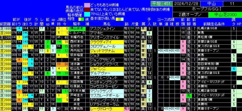 第41回ホープフルＳ出馬表