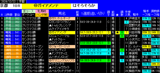 特別戦全レース予想京都