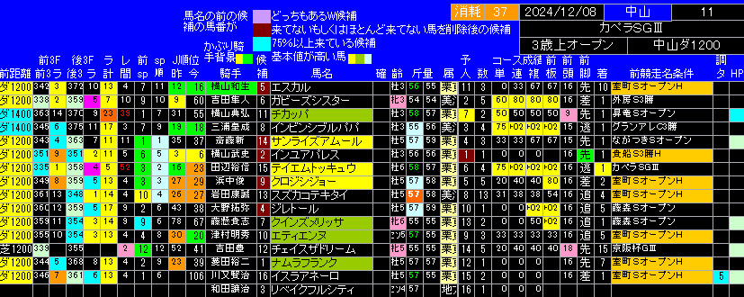 第17回カペラＳ出馬表