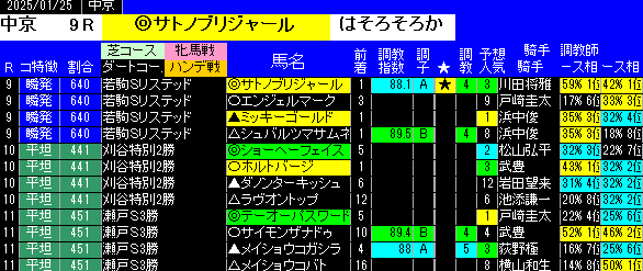 特別戦全レース予想中京