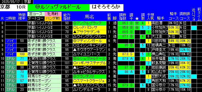特別戦全レース予想京都