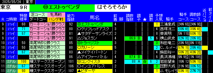 特別戦全レース予想東京