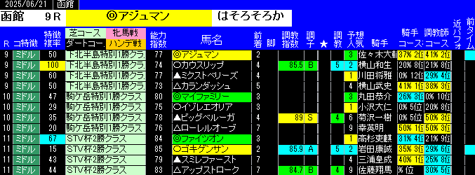 特別戦予想函館
