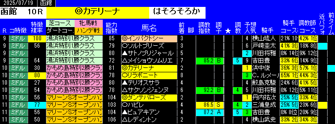 特別戦予想函館