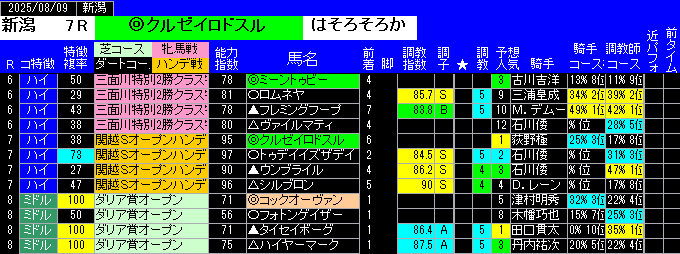 特別戦予想新潟