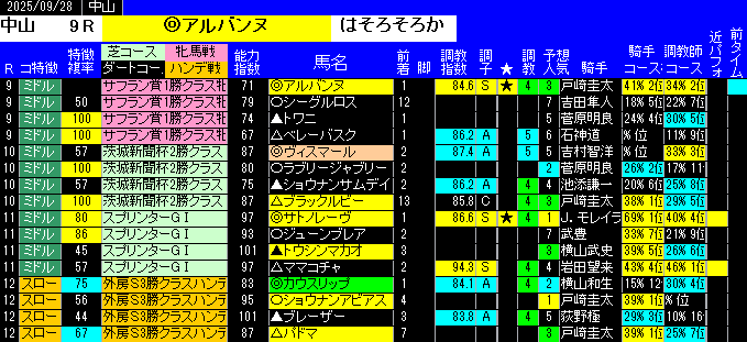 特別戦予想中山